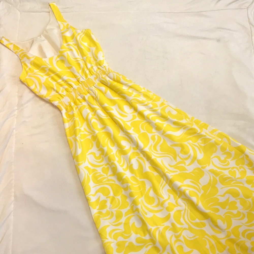 Ann Taylor Yellow and White Printed Maxi Dress - Picture 1 of 8
